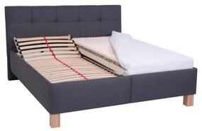 Čalúnená posteľ s matracom a úložným priestorom MARIA 180x200 cm sivá