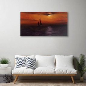Obraz na plátne More loďka krajina 120x60 cm