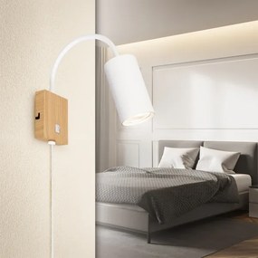 Brilagi - Flexibilné nástenné svietidlo SELE 1xGU10/30W/230V biele/dubový dekor