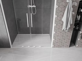 Mexen Velar Duo, posuvné dvere do otvoru 150x200 cm, 8mm číre sklo, biela, 871-150-000-02-20
