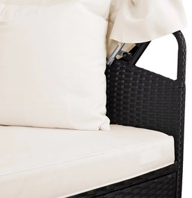 InternetovaZahrada Ratanová záhradná posteľ LAZY BIG Ø226 cm -  čierna