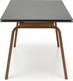 Rozkladací jedálenský stôl 140-200 cm Leta (mramor čierny + orech) (pre 6 8 osôb). Vlastná spoľahlivá doprava až k Vám domov. 1049564