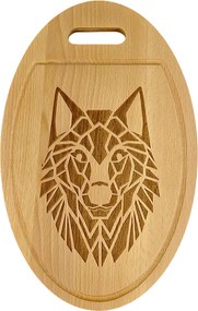 AMADEA Drevená servírovacia doska - podnos oválne vlk, masívne drevo, 38 cm