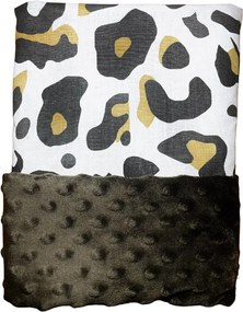 Deka Leopard/minky hnedá 60x70 cm – detská deka s leopardím motívom