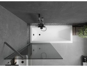 Mexen Next, 1-krídlová vaňová zástena 80 x 150 cm, 6mm šedé sklo, grafitová, 895-080-000-00-40-95