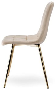 Jedálenská stolička DENVER zamatová, zlatá / béžová
