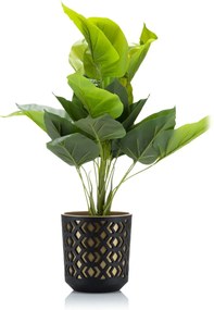 PLASTOVÝ KVETINÁČ ETNIC 15X14 CM ZLATÁ