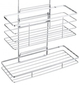 Erga Rafek, trojitá kúpeľňová polička do sprchy na zavesenie 30x12,5x71 cm, chrómová, ERG-YKA-CH.RAFEK-CHR