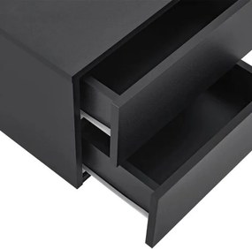 Závesný nočný stolík 40x29x30 cm čierny, 2 zásuvky