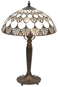 Stolná lampa 5998 mušľový vzor Tiffany vzhľad