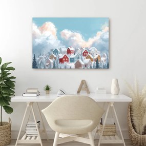 Obraz vianočná krajina s útulnými domčekmi