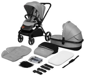 Lionelo - Kombinovaný kočík 2v1 MIKA Grey Stone