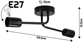 BERGE LED stropná lampa 2xE27 LOFT