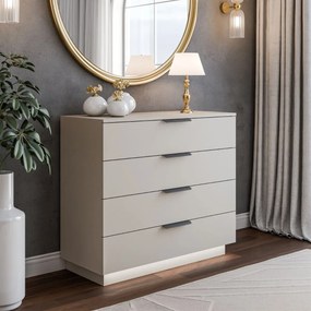 KOMODA MARION 2S KAŠMÍR ČIERNE ÚCHYTKY LED 95 cm