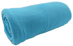 Tyrkysová fleecová deka 150x200 cm Plain – JAHU collections