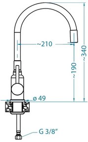 ALVEUS 1144428 -Drezová batéria s flexibilným ramienkom MINTAS 34 cm chróm/béžová