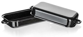 Banquet 2-dielny hranatý smaltovaný pekáč CULINARIA Black, 35 cm