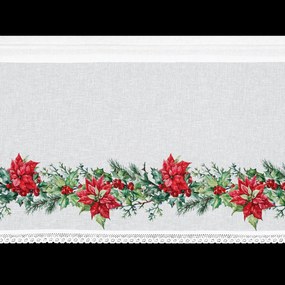 KRÁTKA VIANOČNÁ ZÁCLONA NA PÁSKE XMAS5 150X60 CM VZOROVANÁ