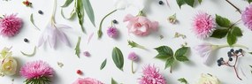 Obraz kúzelné zátišie z kvetov - 150x50