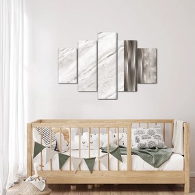 Obraz - Mramor so striebornými linkami (150x105 cm)