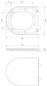OMNIRES OTTAWADEBP - Záchodová doska SoftClose OTTAWA duroplast/lesklá biela