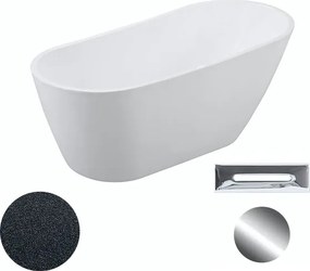 Besco Akrylátová voľne stojaca vaňa Melody Glam G 150x80 (170x80) BESCO-Typ výpuste: Click-Clack s prepadom, čierna, BESCO-Rozmery: 170x80, BESCO-Far…