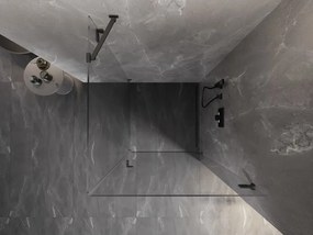 Mexen Lunar-B, výklopný sprchový kút pravý 100 x 100 cm, 8mm číre sklo, profil grafit brúsený, 832-100-100-66-00-P