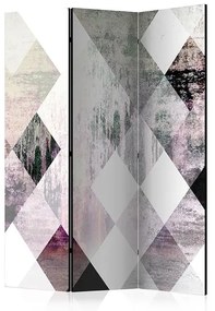 Paraván - Rhombic Chessboard (Pink) [Room Dividers] Veľkosť: 135x172, Verzia: Obojstranný