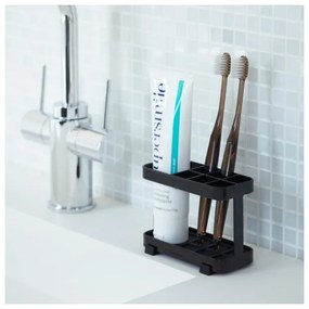 Čierny stojan na zubné kefky a pastu YAMAZAKI Tower