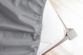 Napínacia plachta na posteľ - Svetlosivá Jersey 180/220/25