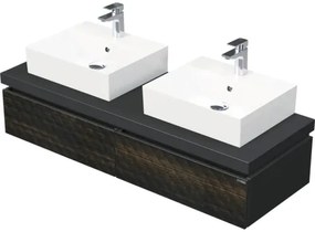 Skrinka do kúpeľne s umývadlom Intedoor DESK 3D hnedá 140,5 x 44,4 x 50,2 cm DE 54 3D 140 D STORM 2Z LR29