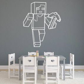 Veselá Stena Samolepka Minecraft krompáč Farba: bílá, Veľkosť: 80 x 67 cm
