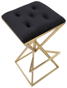 Čierna/v zlatej farbe čalúnená barová stolička (výška sedadla 75 cm) Piramid – Mauro Ferretti