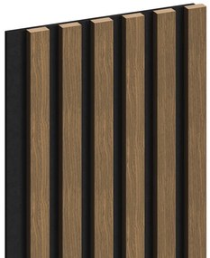 Mexen Lam-F, akustické stenové lamely 275 × 30 cm, plstený podklad 8 mm, technická dyha, orech prírodný, S105-275307-3015-016