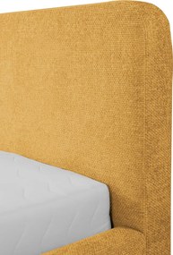 Posteľ Flamingo 180x200 cm, žltá štruktúrovaná tkanina