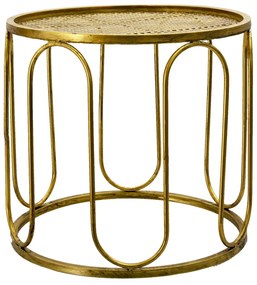 Zlatý kovový odkladací stolík Kaarlo - Ø 41*37 cm