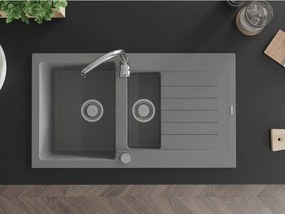 Mexen Matias - drez granitový 90,0x50,5cm, 1,5-komorový, šedá, 6502901505-71