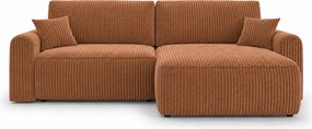 Rozkladacia obojstranná sedacia súprava do L NORDEN TILIA 250x140 cm, terakotová