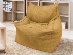 Sedací vak Norvik, jantárovo žltá štruktúrovaná tkanina%