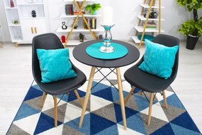 Set troch jedálenských stoličiek OSAKA čierne (hnedé nohy) (3ks)