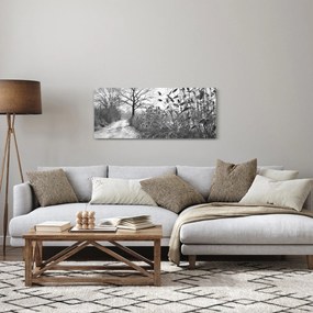 Obraz - Pole v zime (120x50 cm)