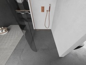 Mexen Kioto L, sprchová zástena Walk-In 90 x 200 cm, 8mm číre sklo, medený matný profil, 800-090-103-65-06