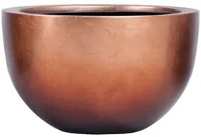 Metallic Silver leaf Bowl matt copper 45x27 cm