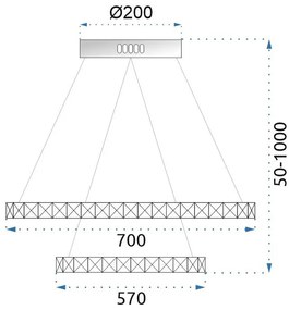 Toolight - LED stropné svietidlo APP771-3CP + diaľkové ovládanie, chrómová, OSW-05022