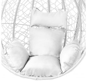 AKCIA Biele závesné kreslo KOKON bez stojanu II. akosť