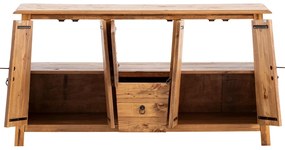 furniture-nabytek.cz - Masívna umývadlová skrinka Rangún z borovice, lakovaná, hnedá – 140×45×75 cm