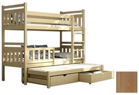 FA Petra 5 200x90 poschodová posteľ s prístelkou Farba: Jelša (+44 Eur), Variant rošt: S roštami