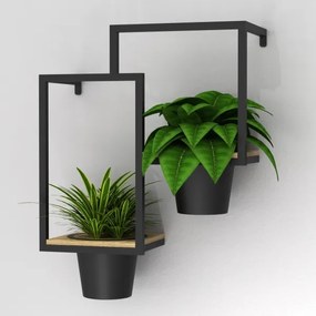 Nástenný kvetináč 46x36 cm čierna