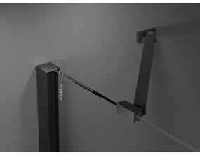 Mexen Velar Duo, sprchový kút s posuvnými dverami 90(dvere) x 90(dvere) cm, 8mm číre sklo, čierny matný profil, 871-090-090-02-70