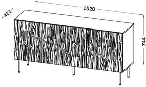 Komoda Džungľa 152 cm dub wotan